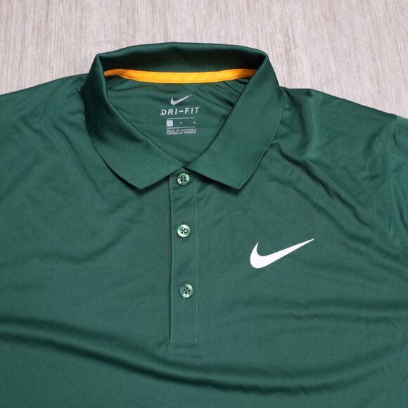 Nike Golf Coachs Polo Shirt Green Mens L Dri Fit Short Sleeve Collared - Picture 2 of 5